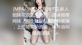 [MP4/ 905M] 刚播不久新人姐妹花双飞头套男，连体吊带网袜，两个翘起屁股等待被操，上位骑乘轮流操，呻吟浪叫极度淫骚