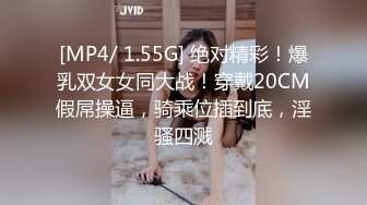 [MP4/ 1.55G] 绝对精彩！爆乳双女女同大战！穿戴20CM假屌操逼，骑乘位插到底，淫骚四溅