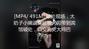 [MP4/ 491M] 破处现场，大奶子小嫩逼露脸被大哥带到宾馆破处，口交乳交大鸡巴